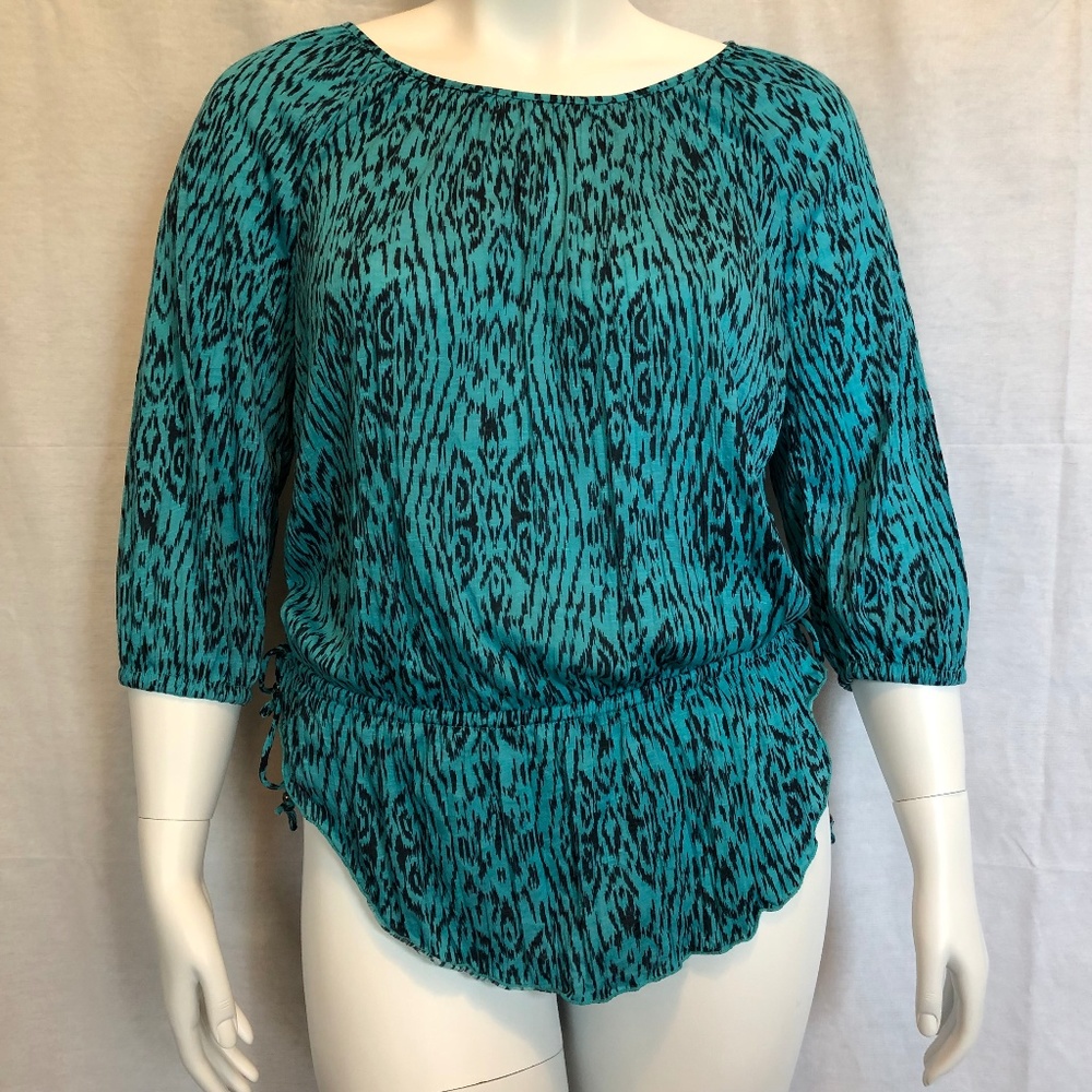 Faded Glory Teal Snake Print Tunic